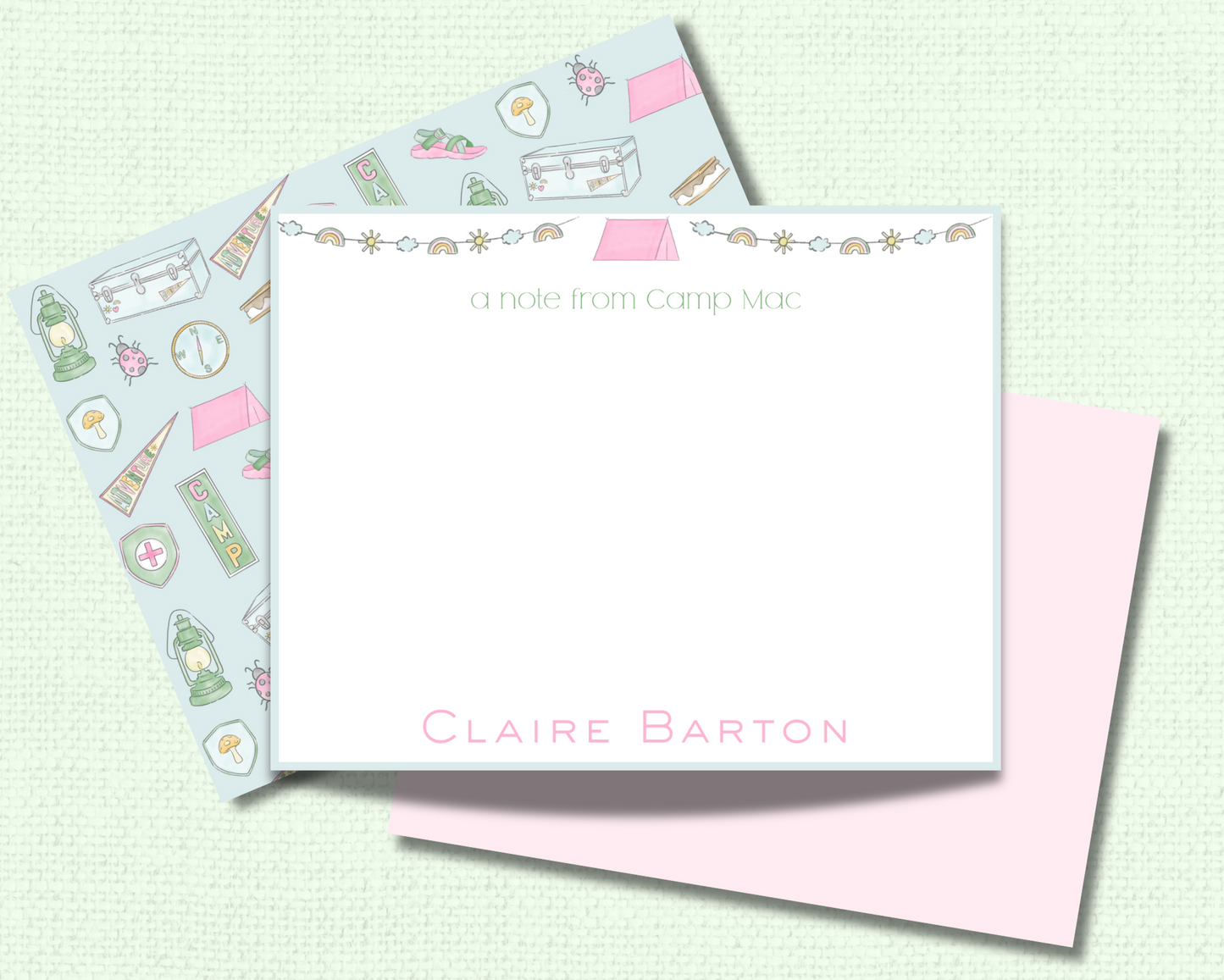 Tent and Tassel Camp Stationery Set for Girls