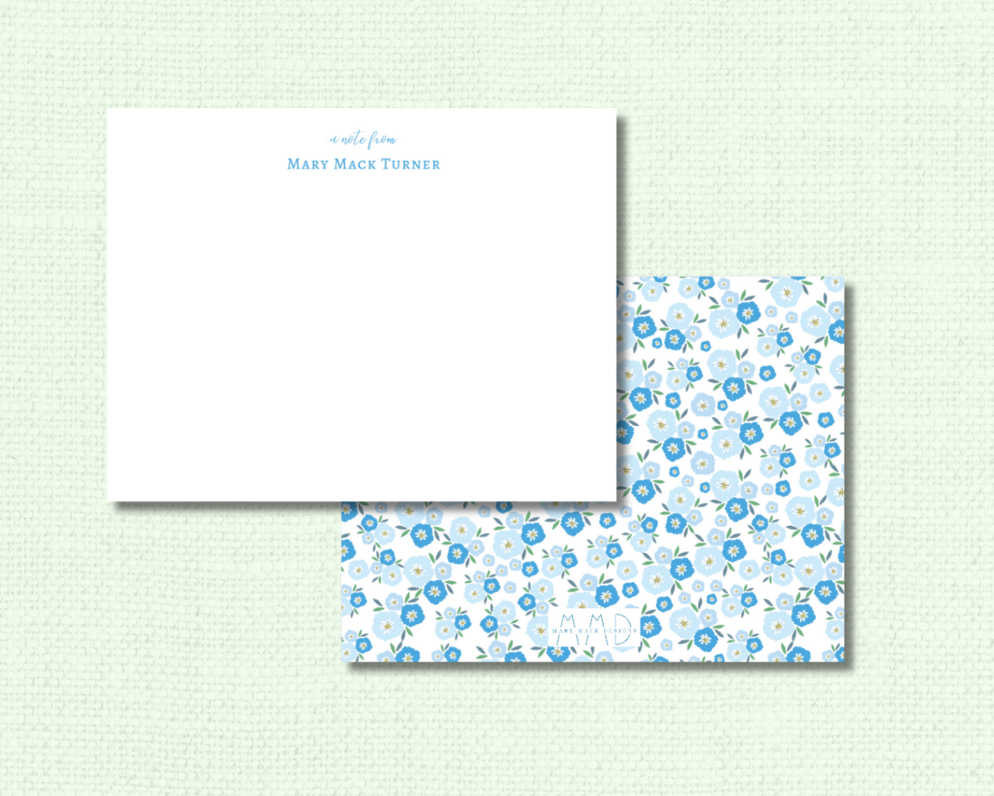 Blue Floral Notecard Set