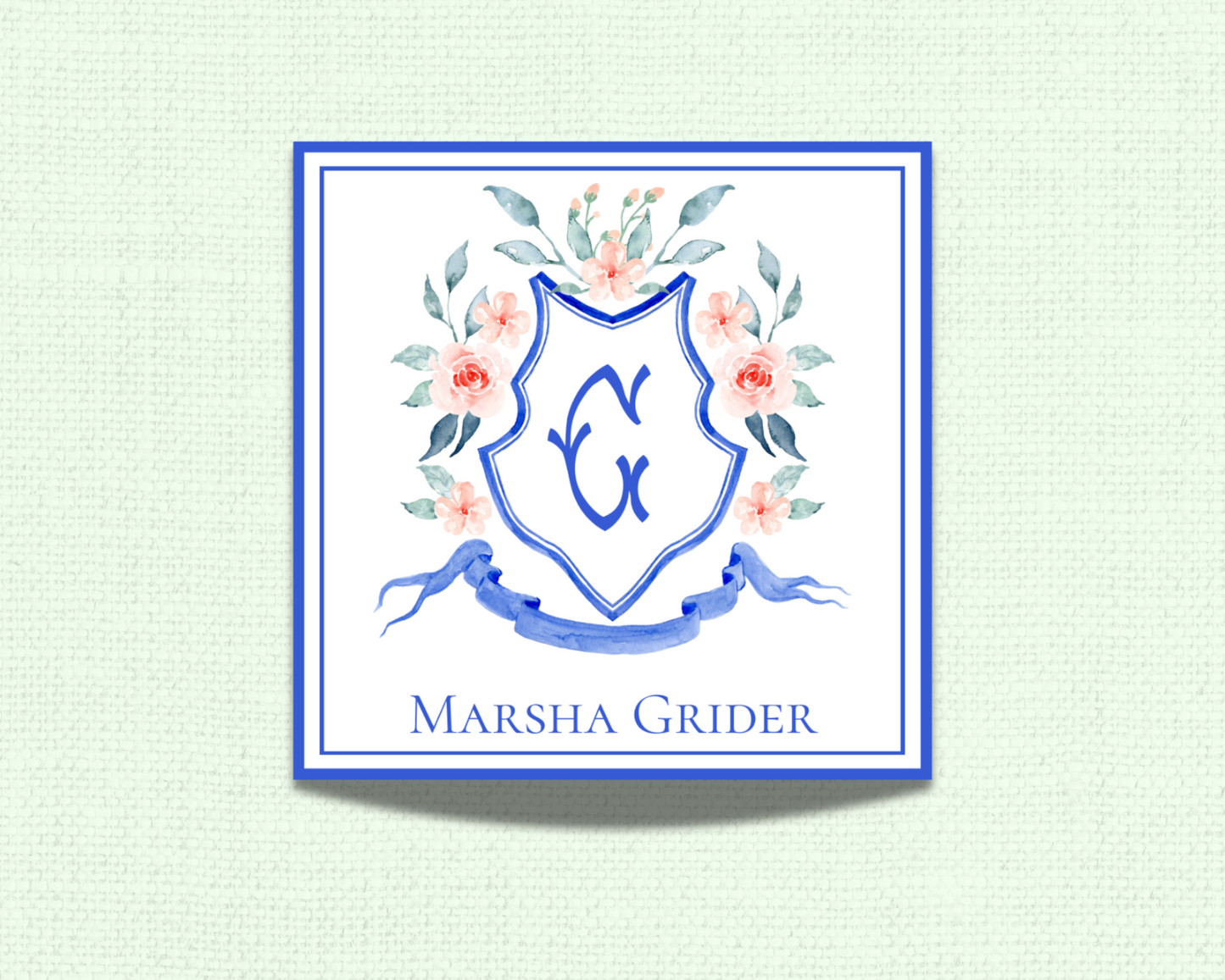 Floral Crest Gift Tag Set