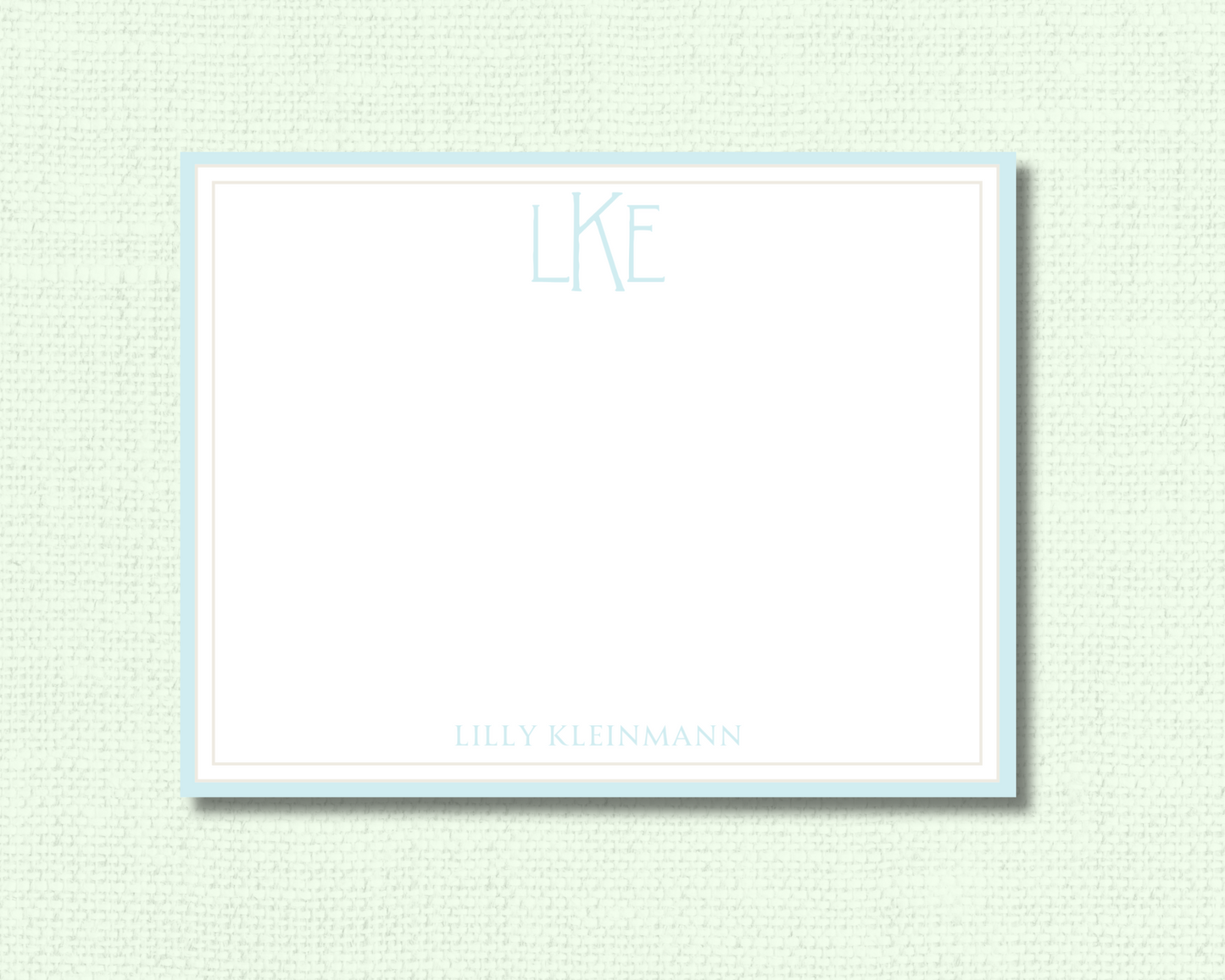 Sky Monogram Stationery Set