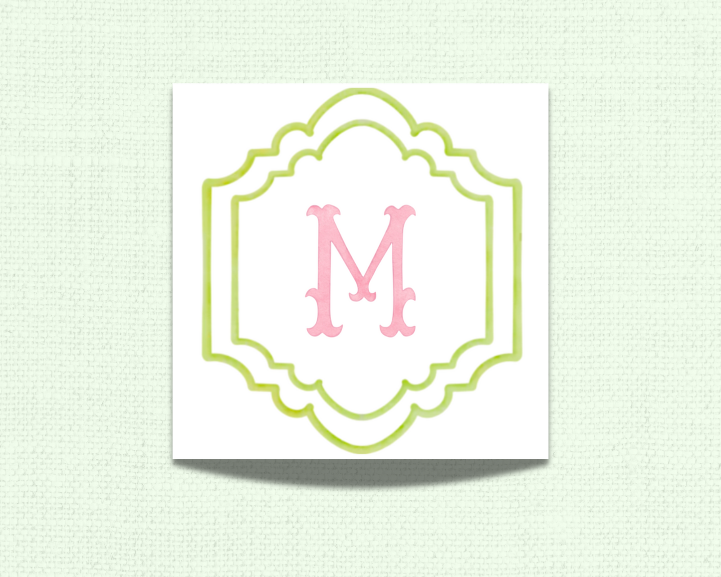 Green Scalloped Crest Personalized Gift Tags