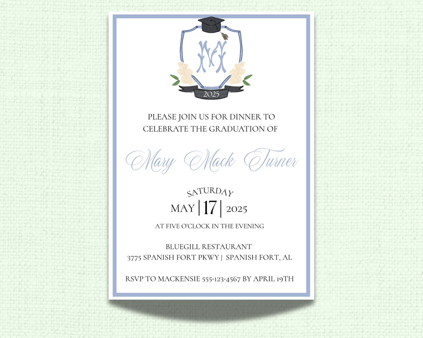 Floral Graduation Invitation