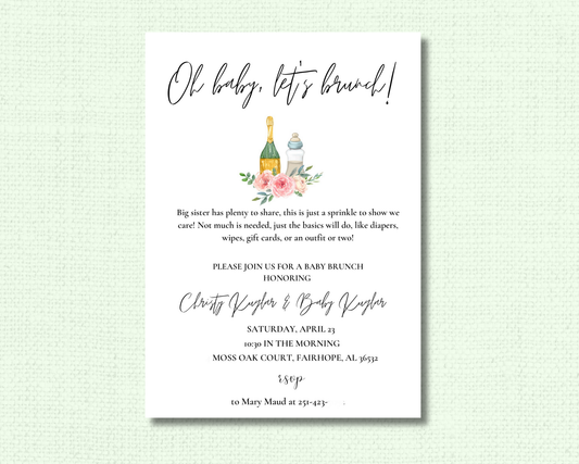 Baby Brunch Shower Invitation