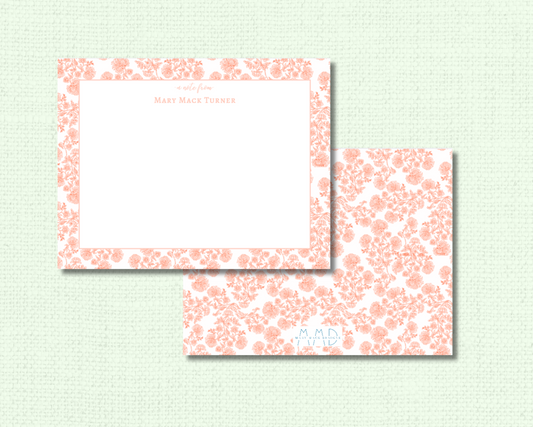 Orange Floral Notecard Set