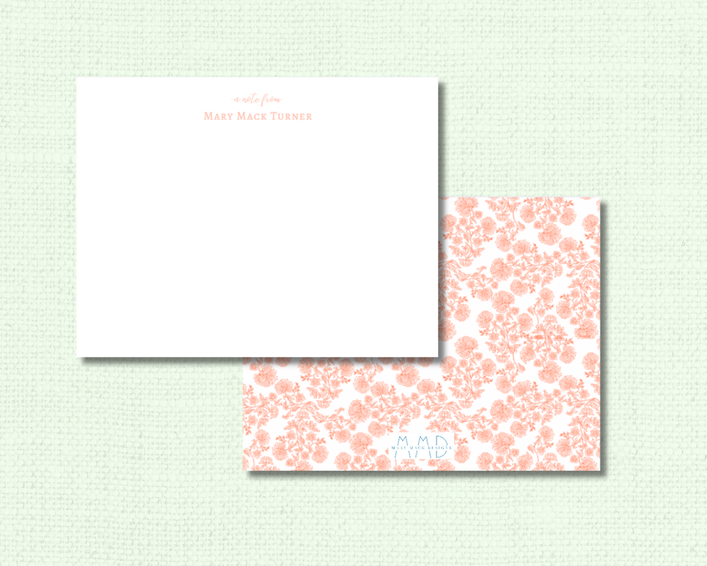 Orange Floral Notecard Set