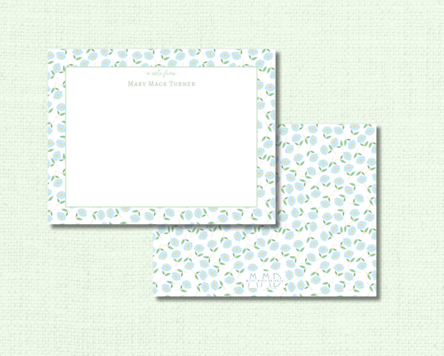 Tiny Blue Floral Notecard Set