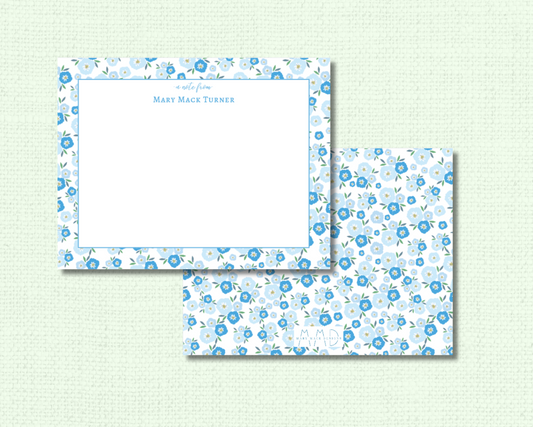 Blue Floral Notecard Set
