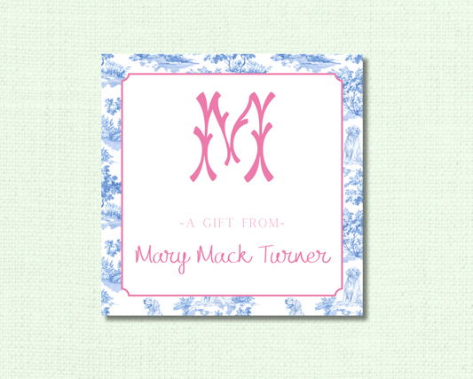 Golden Retriever Toile Gift Tags