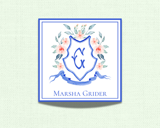 Floral Crest Gift Tag Set