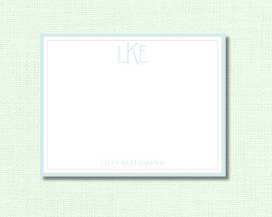 Sky Monogram Stationery Set