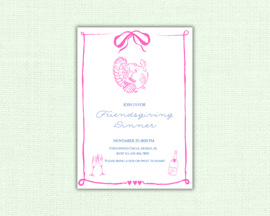 Thanksgiving Dinner Party in Pink