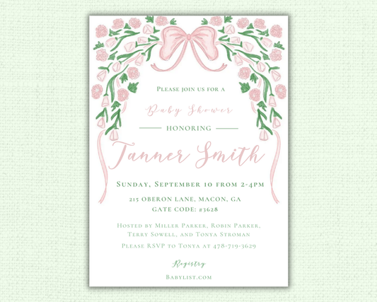 Floral Garland Pink Baby Shower