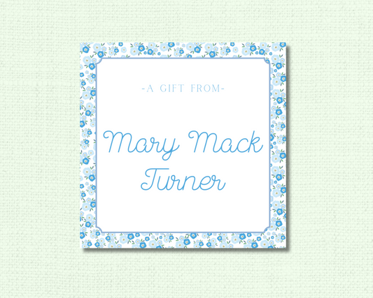 Blue Floral Gift Tag Set