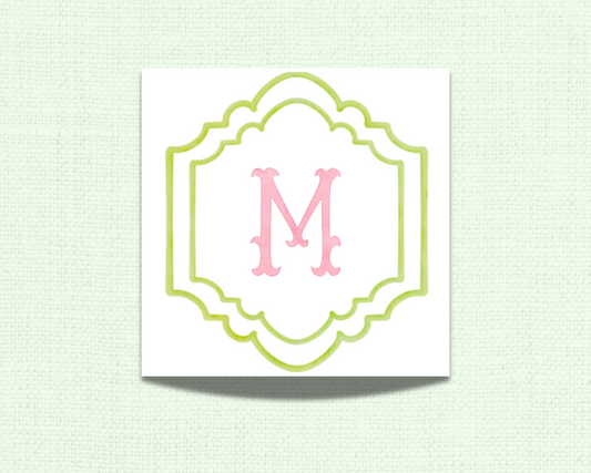 Green Scalloped Crest Personalized Gift Tags