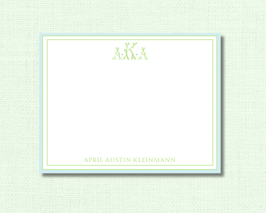 Seafoam Monogram Stationer Set