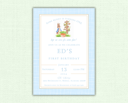 Blue Beatrix Potter, Peter Rabbit Birthday Party