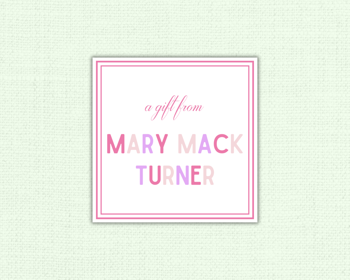 Pink and Purple Color Block Tags