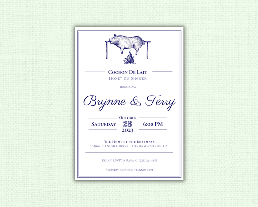 Cochon de Lait Engagement Party Invitation