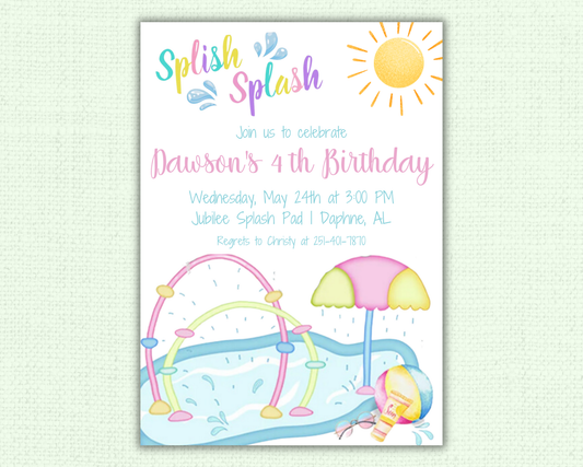 Splish Splash Party Invitation