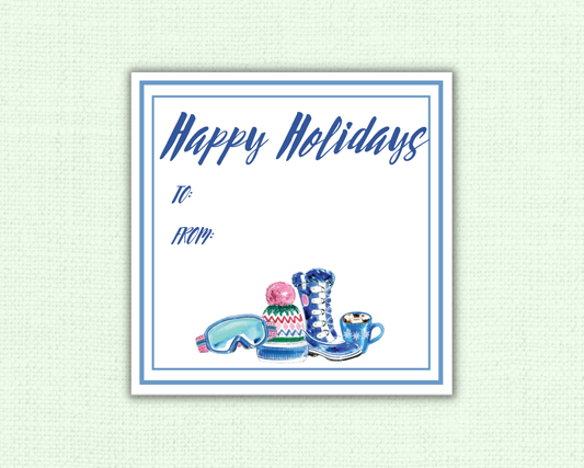 Snow Ski Christmas Tags