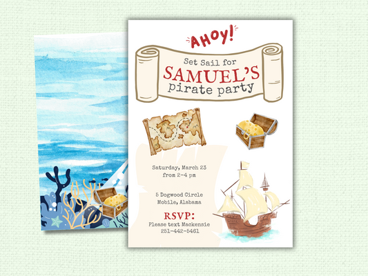 Ahoy! Pirate Birthday Invitation