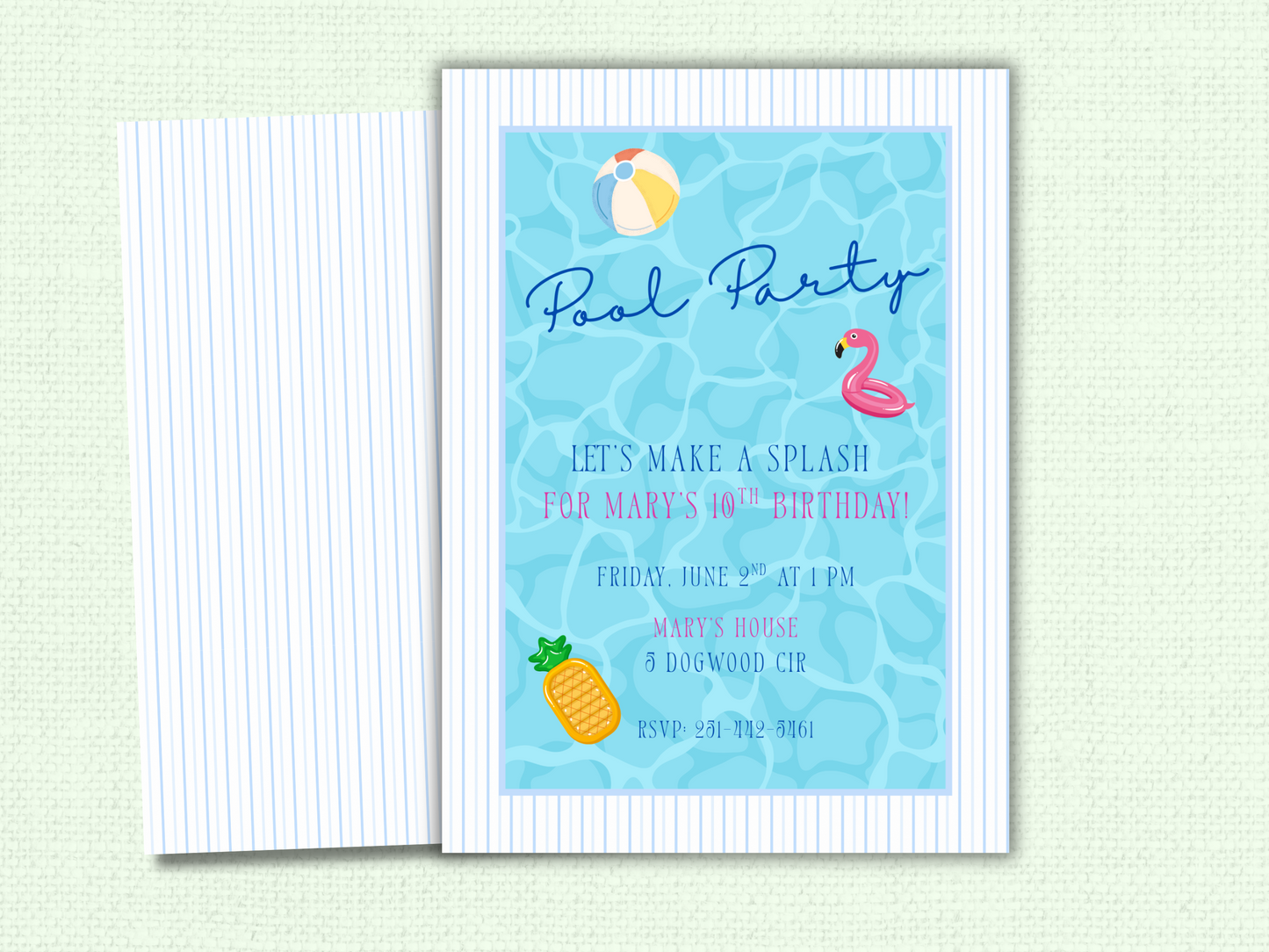 Pool Party Invitation