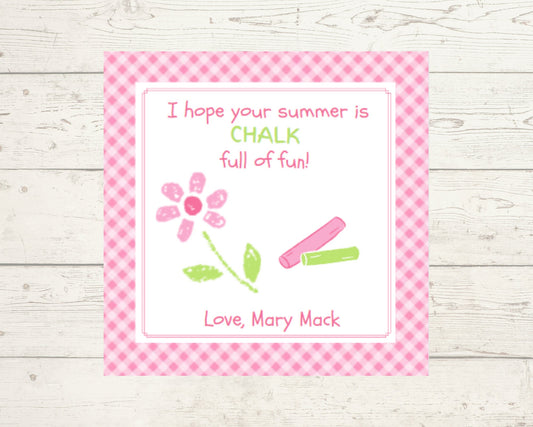 Chalk full of fun! End of school year tags