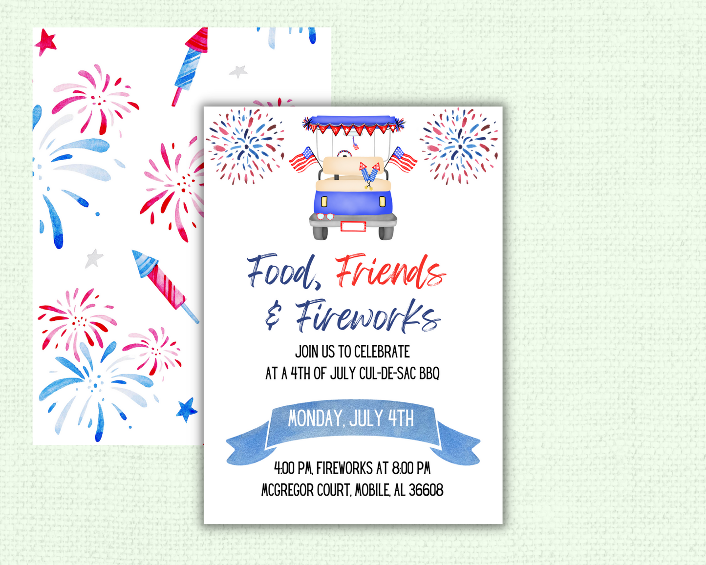 4th of July BBQ Invitation