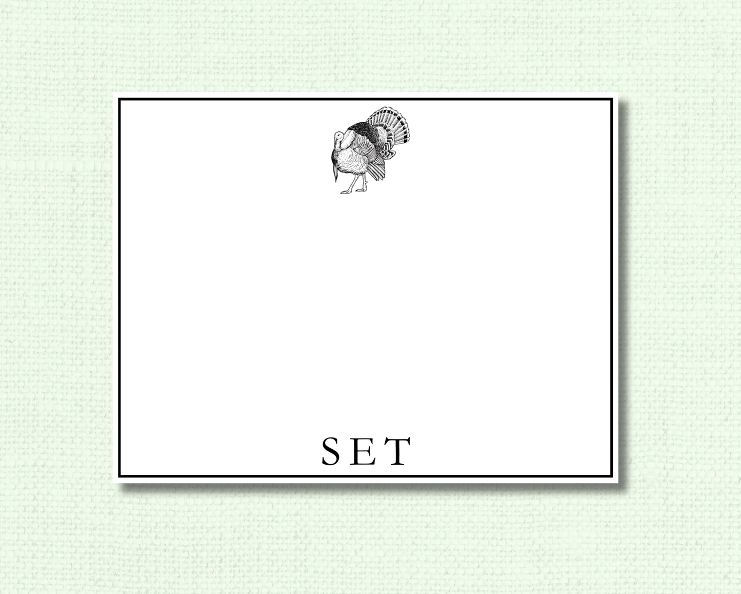 Black and White Turkey Stationery Set